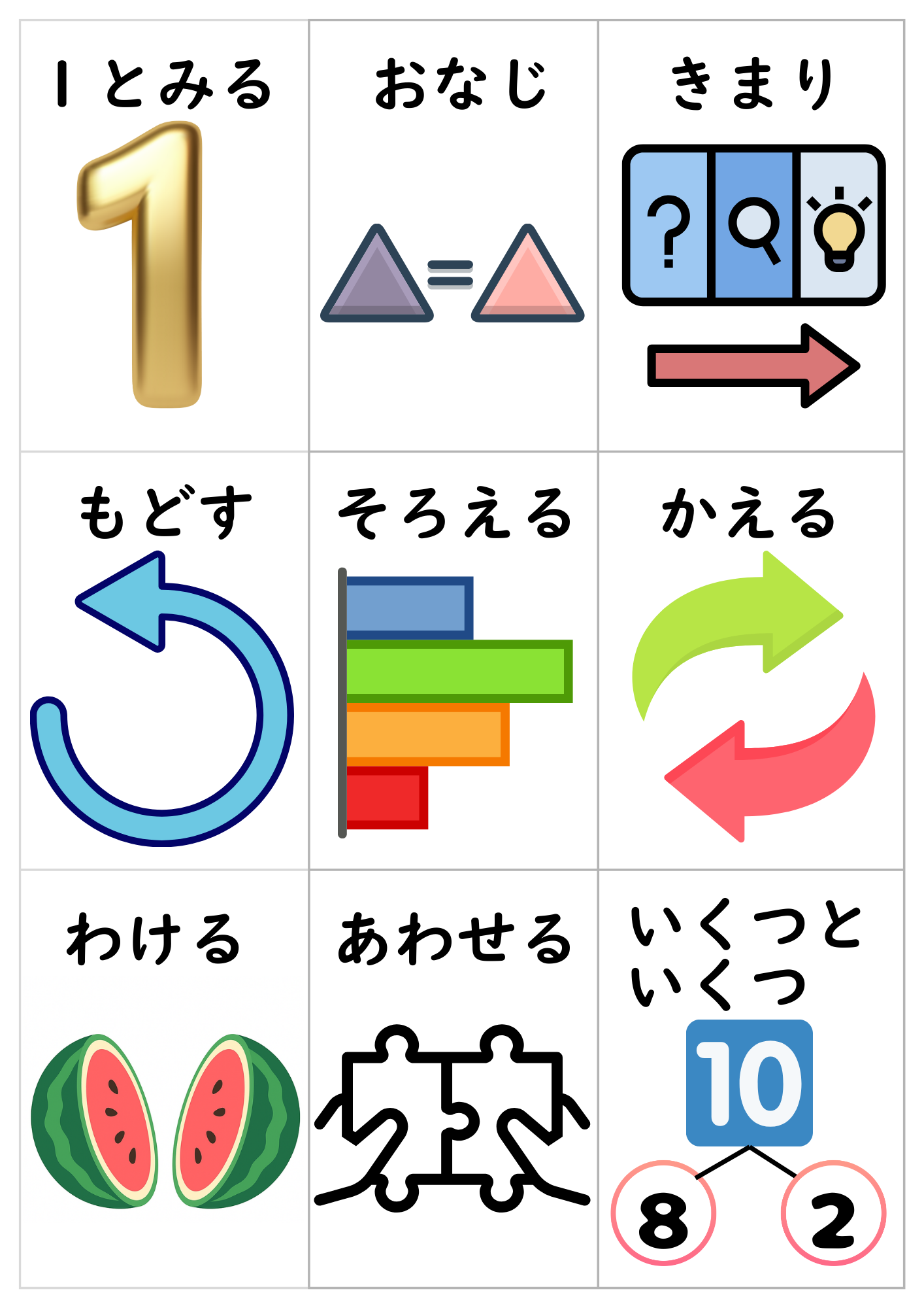 算数カード 算数カード2